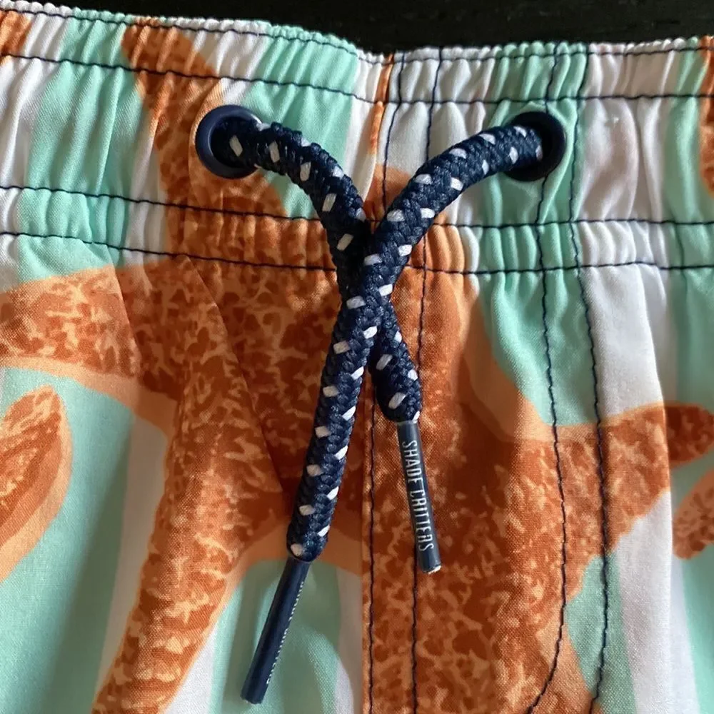 shade critters Kids Starfish Stripe Boys 4 Way Stretch Swim Trunks